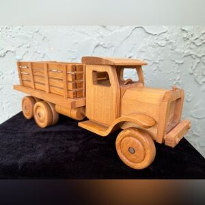 1930s Mack GMC Ford Chevrolet Dual Axel Dump Signed Wood Truck Toy